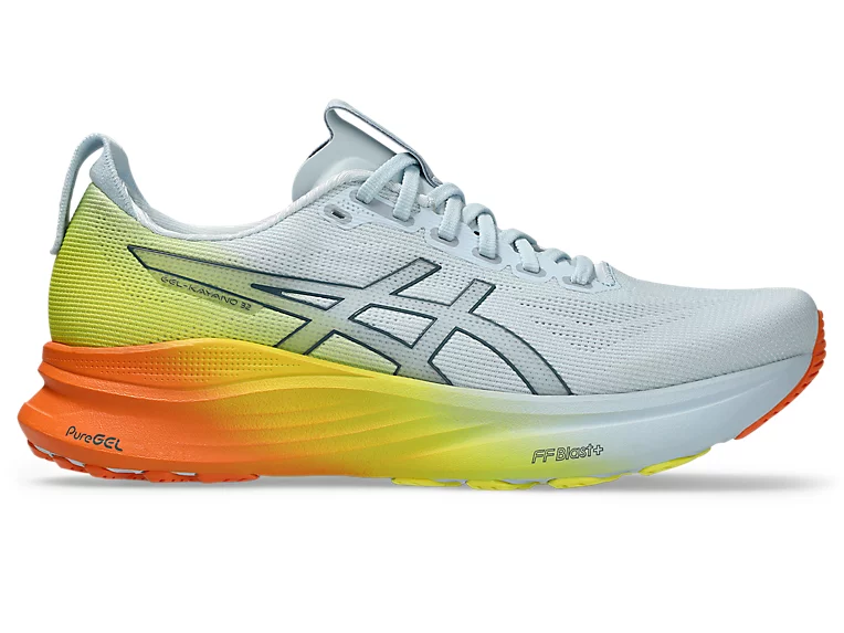 ASICS GEL-Kayano 32 Sunny Sizzle – stabilne buty do biegania dla biegaczy potrzebujących wsparcia